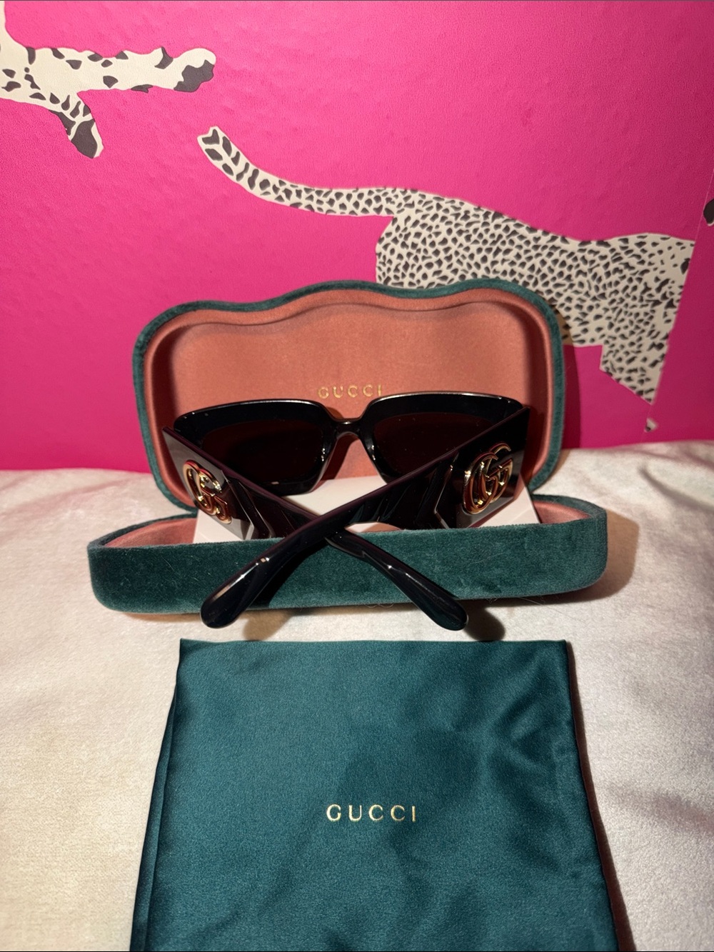 Gucci Gucci GG0811S 001 Black Sunglasses with Gold GG Logo